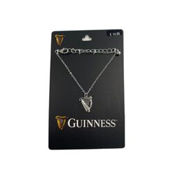 Guinness Rhodium Harp Charm Bracelet