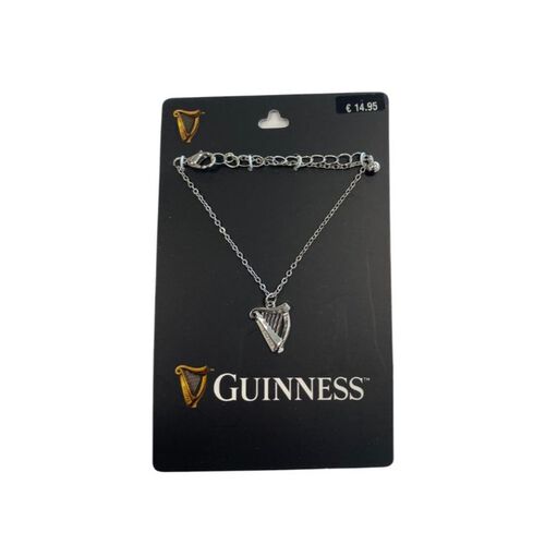 Guinness Rhodium Harp Charm Bracelet