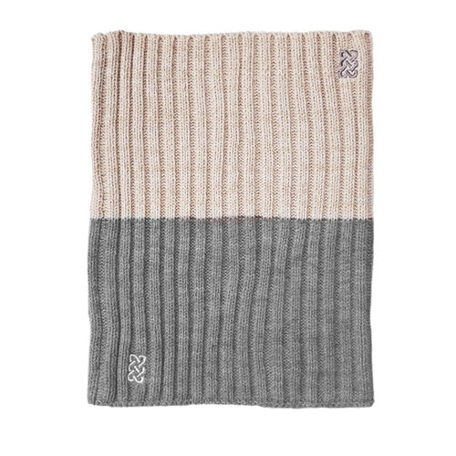 Patrick Francis Patrick Francis Grey Cream Knit Snood One Size