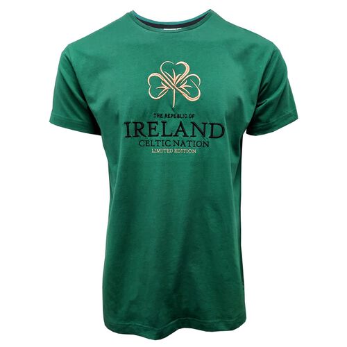 Traditional Craft Adults Green Republic of Ireland Shamrock T-Shirt L