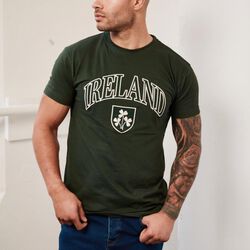 Traditional Craft Adults Ireland Crest Embroidered T-Shirt XS