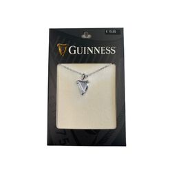 Guinness Rhodium Crystal Harp Pendant