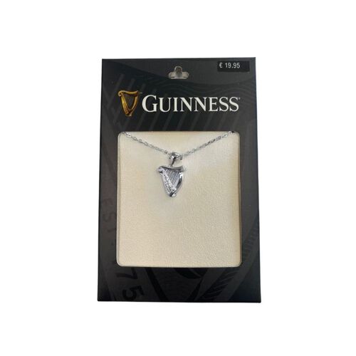 Guinness Rhodium Crystal Harp Pendant