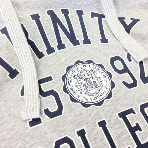 Trinity Grey Marl And Navy Trinity College 1592 Hoody  XS