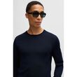 Boss Slim-fit sweater in virgin wool with crew neckline Dark Blue