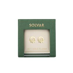 Solvar Gold Plated Claddagh Stud Earrings