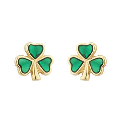 Irish Memories Shamrock Earrings Gold Plated
