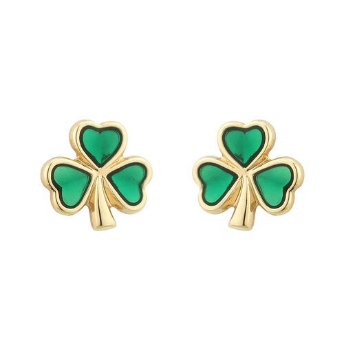 Irish Memories Shamrock Earrings Gold Plated