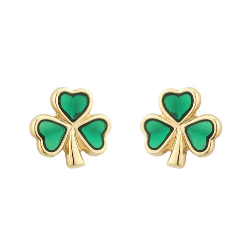 Irish Memories IRM Shamrock Earrings Gold Plated