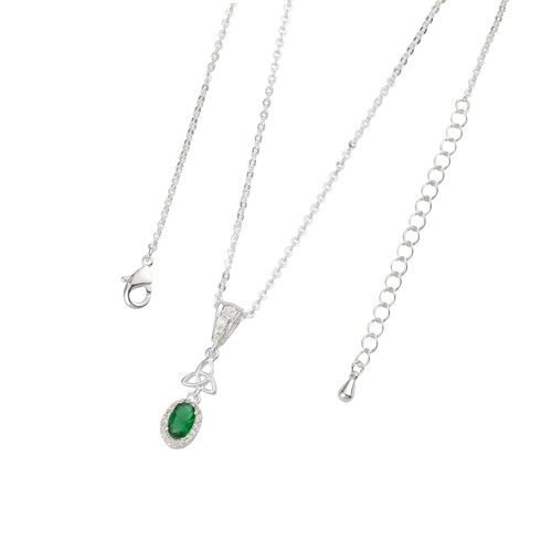 Trinity Emerald Cluster Drop Pendant