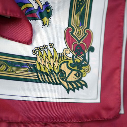 Book of Kells The Book of Kells Square Signature Scarf  Wine
