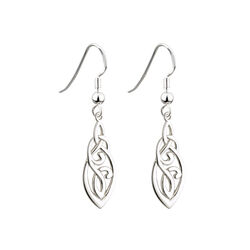 Irish Memories Earrings Long Trinity Celtic Drop Box