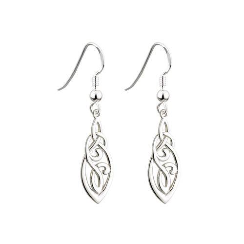 Irish Memories Earrings Long Trinity Celtic Drop Box