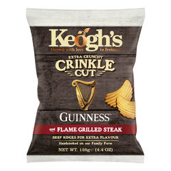 Keoghs Crinkle Cut Guinness and Flame Grilled Steak Crisps 125g