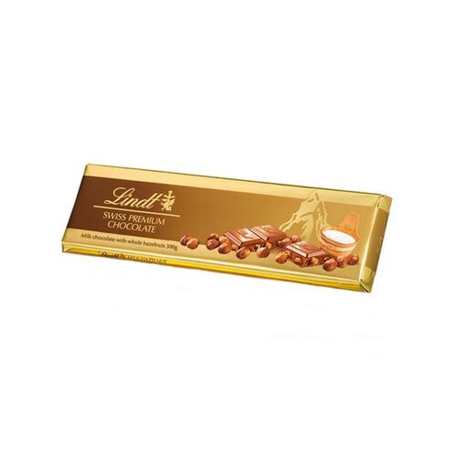 Lindt Gold Bar Milk Hazelnut 300g