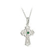 Irish Memories Green Crystal Trinity Cross Pendant