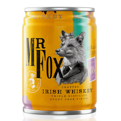 Mr Fox 8 Year Old Stout Irish Whiskey Cans 4x10cl