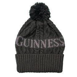 Guinness Aran Knit Nobble Hat Black