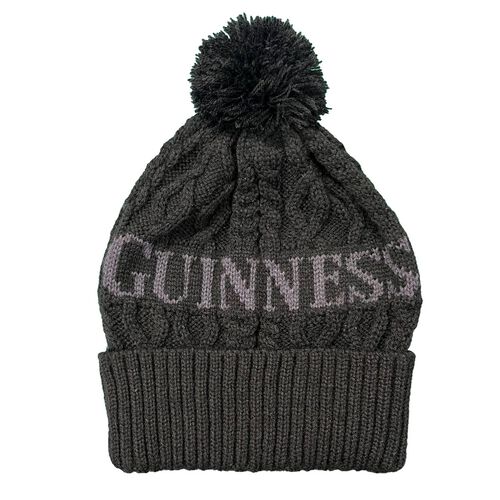 Guinness Aran Knit Nobble Hat Black