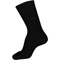 Boss Regular-length logo socks in mercerised Egyptian cotton Black