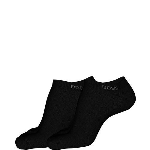 Boss Two-pack of quarter-length socks in stretch fabric Black