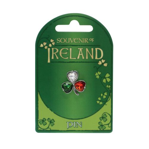 Souvenir Tricolour Shamrock Pin