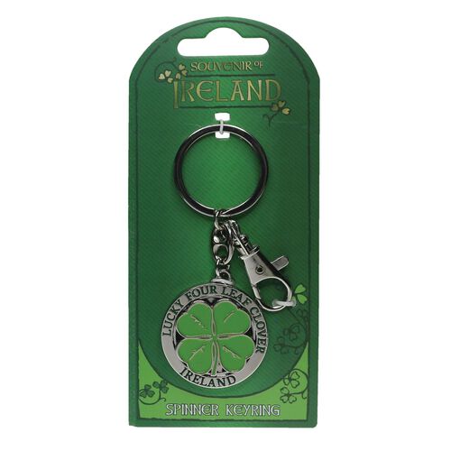 Souvenir Lucky Four-Leaf Clover New Spinner Keyring