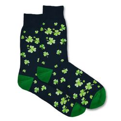 Patrick Francis Mens Navy Shamrock Socks  One Size 6-11 UK