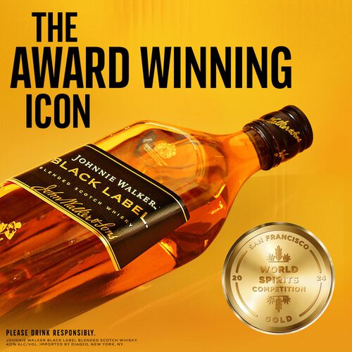Johnnie Walker Black Blended Scotch Whisky 1L