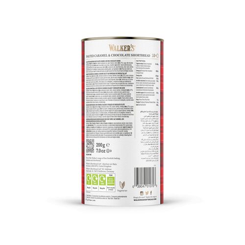 Walker's Shortbread Salted Caramel And Chocolate Shortbread Tube 200g