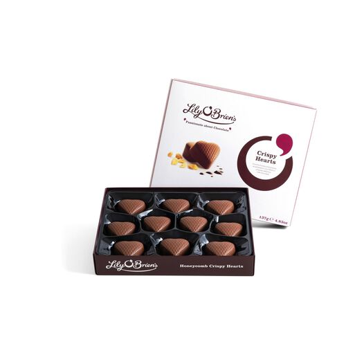 Lily O Briens Honeycomb Crispy Hearts, 10 chocolates, 137g