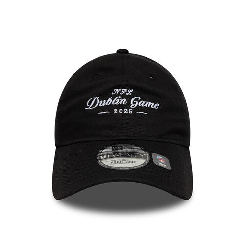 New Era Cap Shield Logo NFL Dublin Game 2025 Black 9TWENTY Adjustable Cap