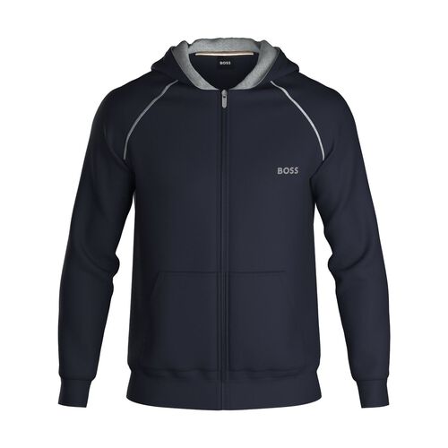 Boss Stretch-cotton jacket with embroidered logo Dark Blue