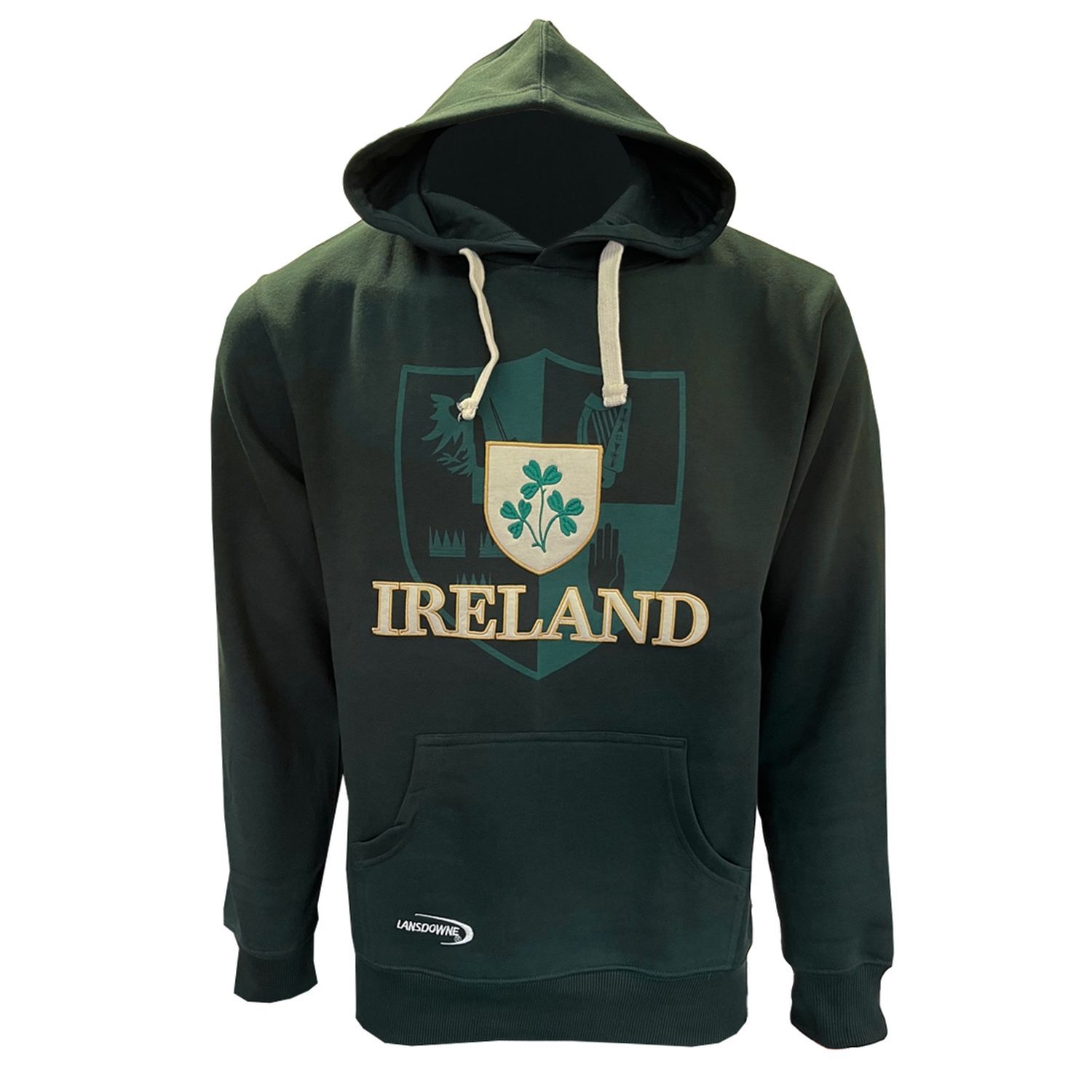 Green Ireland Shamrock Crest Hoodie S