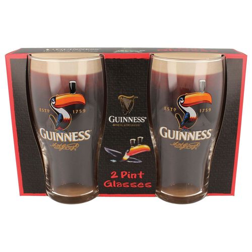 Guinness Toucan Pint Glass 2 Pack