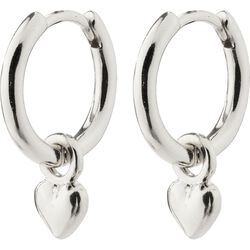 Pilgrim DIXIE recycled hear tpendant hoops silver-plated