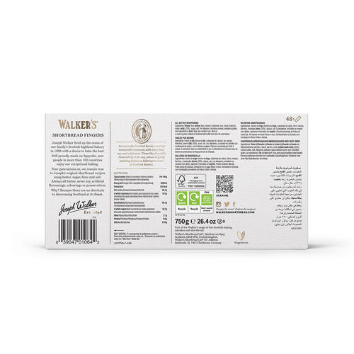 Walker's Shortbread Shortbread Fingers Twin Pack 750g