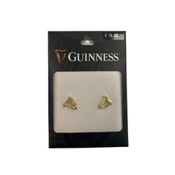 Guinness Gold Crystal Harp Stud Earrings