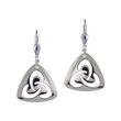 JMH Sterling Silver Contemporary Trinity Knot Earrings 18 Inch Chain