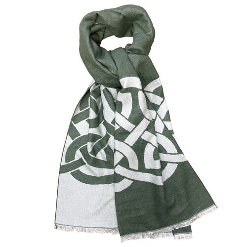 Book of Kells Celtic Thyme & Grey Reversible Scarf