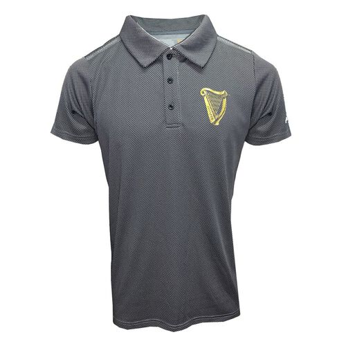 Guinness Grey Harp Waffle Polo Shirt S