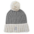 Patrick Francis Patrick Francis Grey Cream Knit Bobble Hat One Size