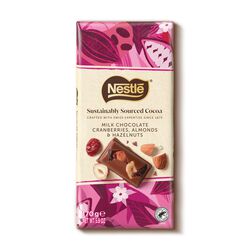 Nestle Sustainable Milk Cranberries, Hazelnut & Almonds Tablet 170g