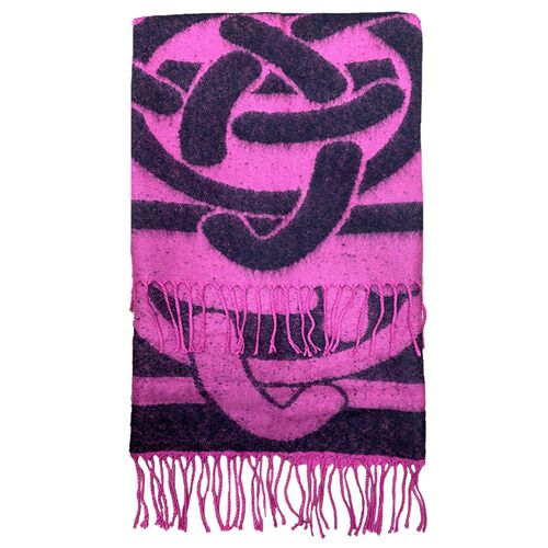 Patrick Francis Large Celtic Knot Pink & Black Wrap Scarf