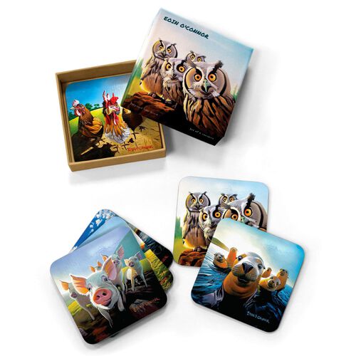 Eoin O'Connor Beyond The Herd 6 Piece Coaster Set