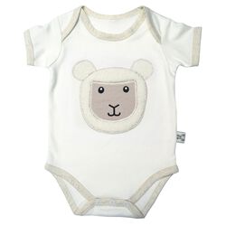 Patrick Francis Cream Sheep Organic Cotton Baby Vest  0-6 Months