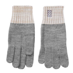 Patrick Francis Patrick Francis Grey Cream Knit Gloves One Size