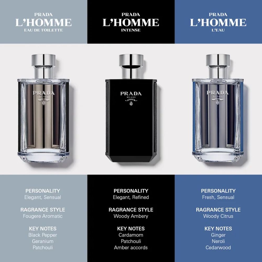 L'Homme Prada Intense Eau de Parfum 100ml Airport Duty Free Shopping