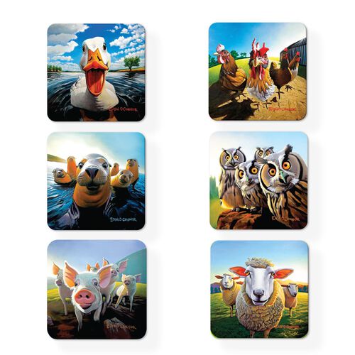 Eoin O'Connor Beyond The Herd 6 Piece Coaster Set